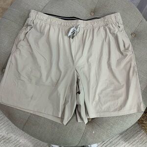 90 Degree Beige Lined Athletic Shorts